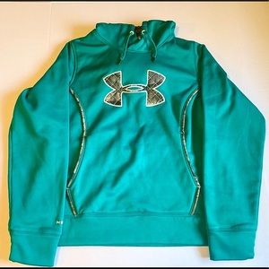 Under armor hoodie camo and teal
